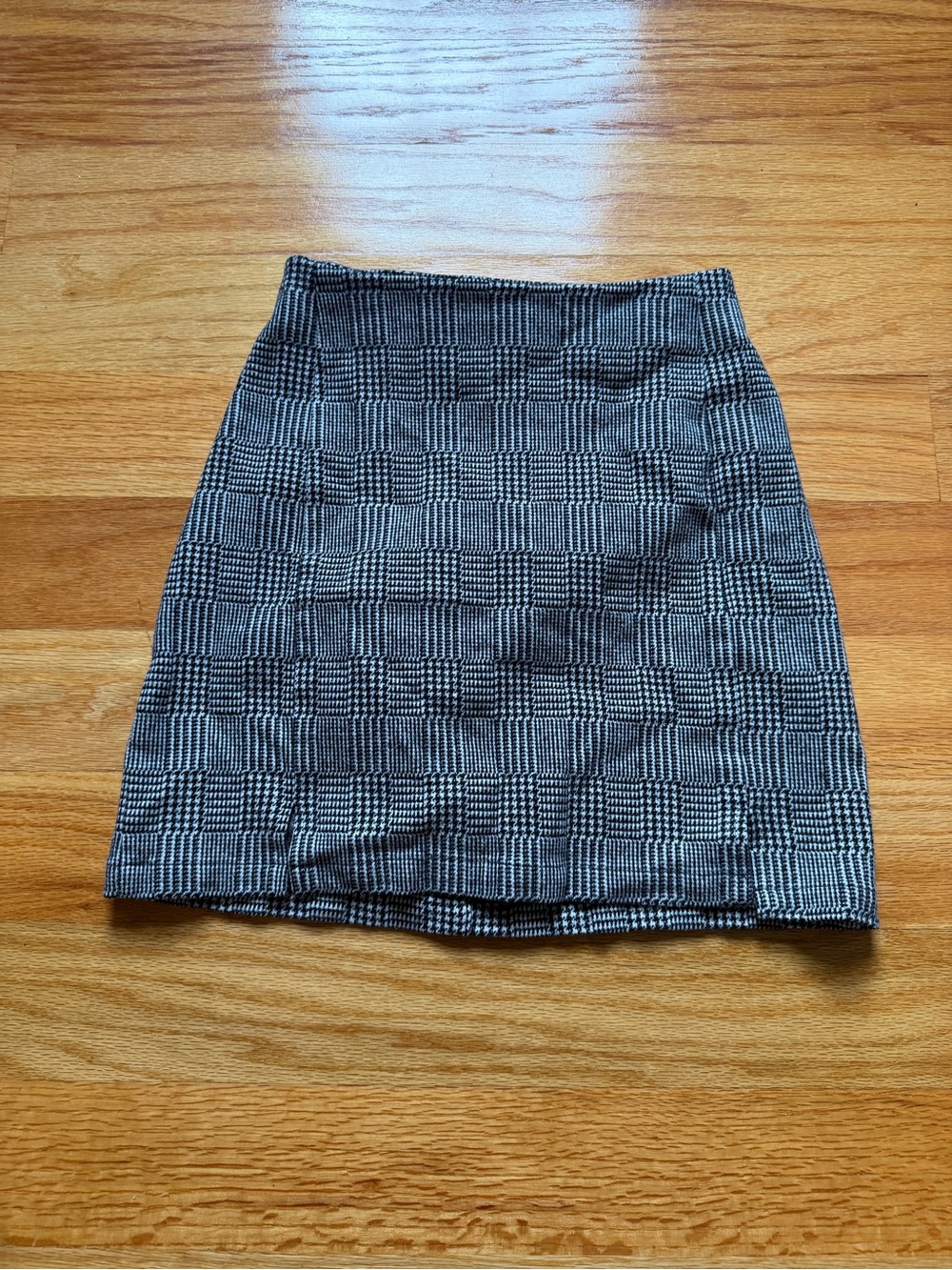 Brandy Melville Black and White Plaid Mini Skirt